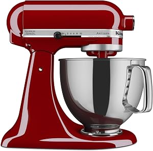 KitchenAid Artisan Series 5 Quart Tilt Head Stand Mixer, Metal, KSM150PS, Empire Red