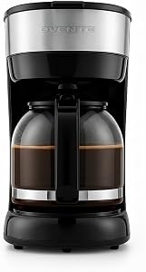 OVENTE 12-Cup Drip Coffee Maker with Borosilicate Glass Carafe, One-Touch Operation Machin