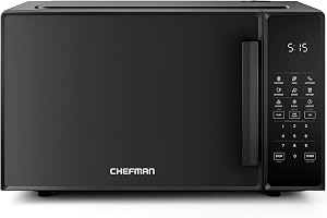 Chefman Countertop Microwave Oven 1.1 Cu. Ft., 1000 Watts with 10 Power Levels, 6 Cooking Presets with One-Touch Express Cook, Eco Mode, Child Safety Lock, & Mute Button - Black