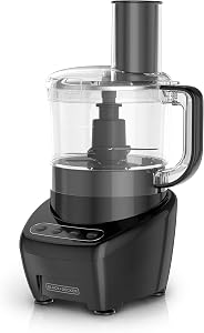BLACK+DECKER 3-in-1 Easy Assembly 8-Cup Food Processor, Stainless Steel S-Blade, Easy-Clea