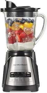 Hamilton Beach Power Elite Wave Action Blender For Smoothies, 40 Oz Glass Jar, 12 Function