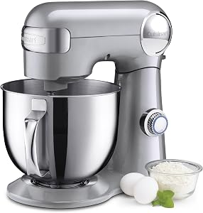 Cuisinart Stand Mixer, 12 Speeds, 5.5-Quart Mixing Bowl, Chef's Whisk, Flat Mixing Paddle,