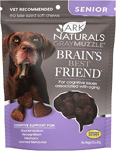 Ark Naturals Gray Muzzle Brain's Best Friend Vet Recommended Soft Chews for Cognitive Issu