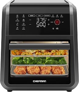 Chefman 12-Quart 5-in-1 Air Fryer Oven with Digital Timer, Touchscreen, and 12 Presets - F